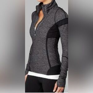 Gray and Black Zip-Up Lululemon Size 4 Zip Up 1/2 way Jacket.